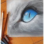 Pastel sec de Chenel - l'oeil du chat