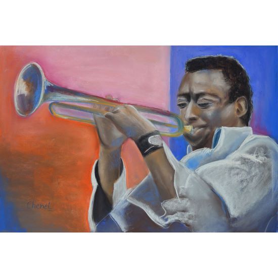 Pastel sec de Chenel - Portrait de Miles Davis