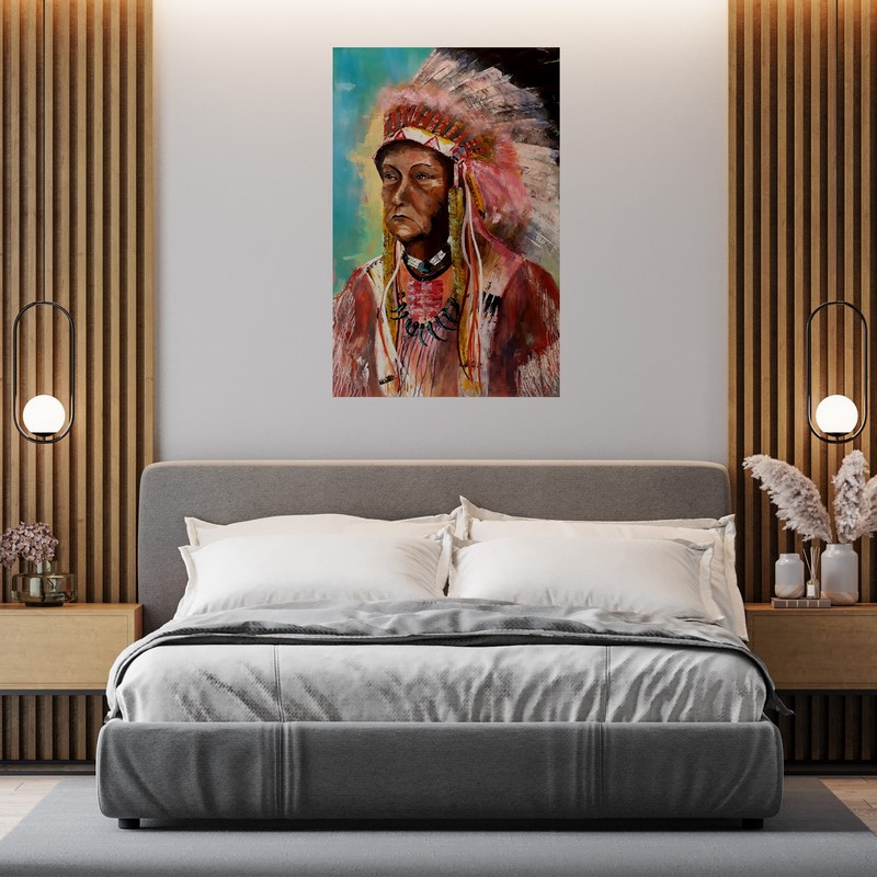 tableau grand chef indin, Indian chief painting