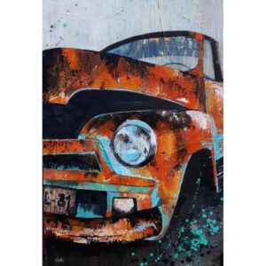 Tableau toile grand format, vieille voiture cubaine, œuvre originale et unique de l'artiste peintre CheNel