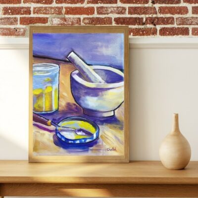 tableau original peint à la main, tableau de CheNel, mélange des couleurs