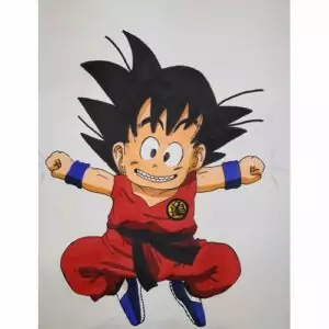 Cours de dessin et peinture pour enfants et adolescents à Bédée, Montauban-deBretagne, Saint-Gilles, Breteil, autour de Rennes. Dessin de Sangoku enfant