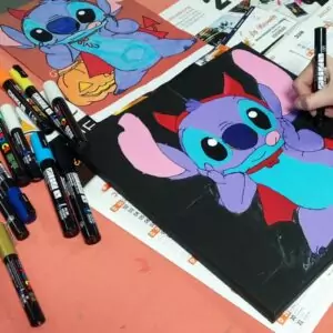 Cours de dessin et peinture pour enfants et adolescents à Bédée, Montauban-deBretagne, Saint-Gilles, Breteil, autour de Rennes. Cours de dessin Stitch