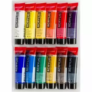 tubes de peinture acrylique, matériel nécessaire pour commencer la peinture, peinture conseillée pour débuter la peinture