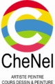 Logo artiste peintre CheNel, Nelly Chenard, peintre bretonne, Rennaise et Française